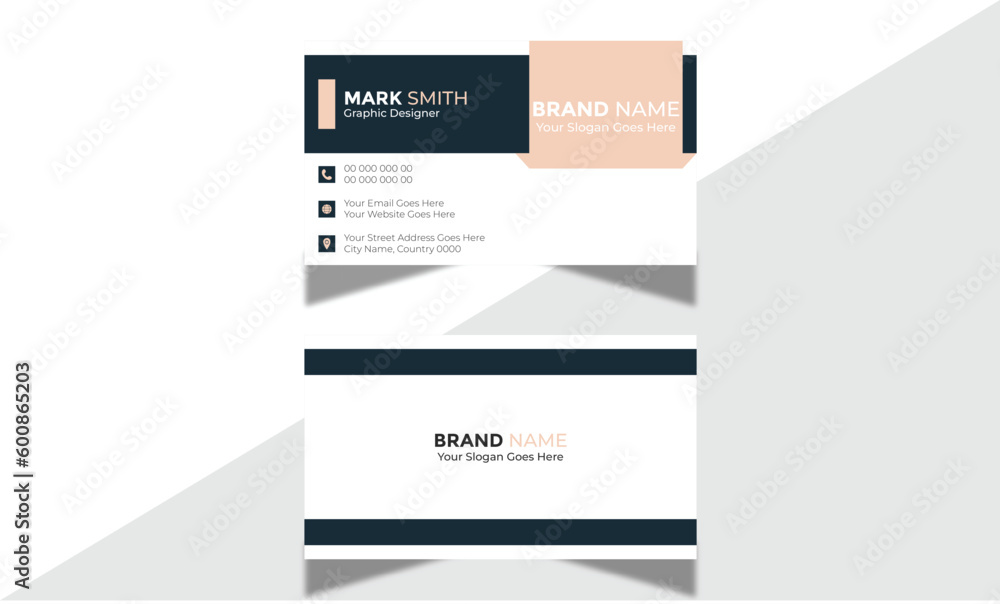 Professional and Modern Business Card Design Template Double - Sided Horizontal Name Card Simple and Minimal visiting Card Vector illustration Business Card
