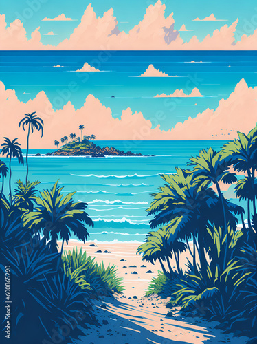 Anna MAria Island landscape. AI generated illustration