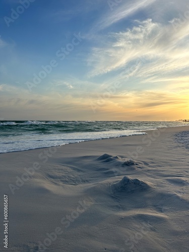 Sand textures and beach sunset background 