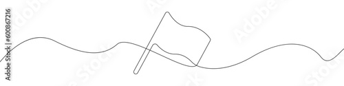 Finish flag sign line continuous drawing vector. One line Finish flag vector background. Finish flag icon. Continuous outline of Finish flag. Linear Finishes flags designs.