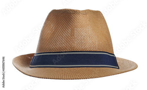 Straw hat isolated on white background, clipping path