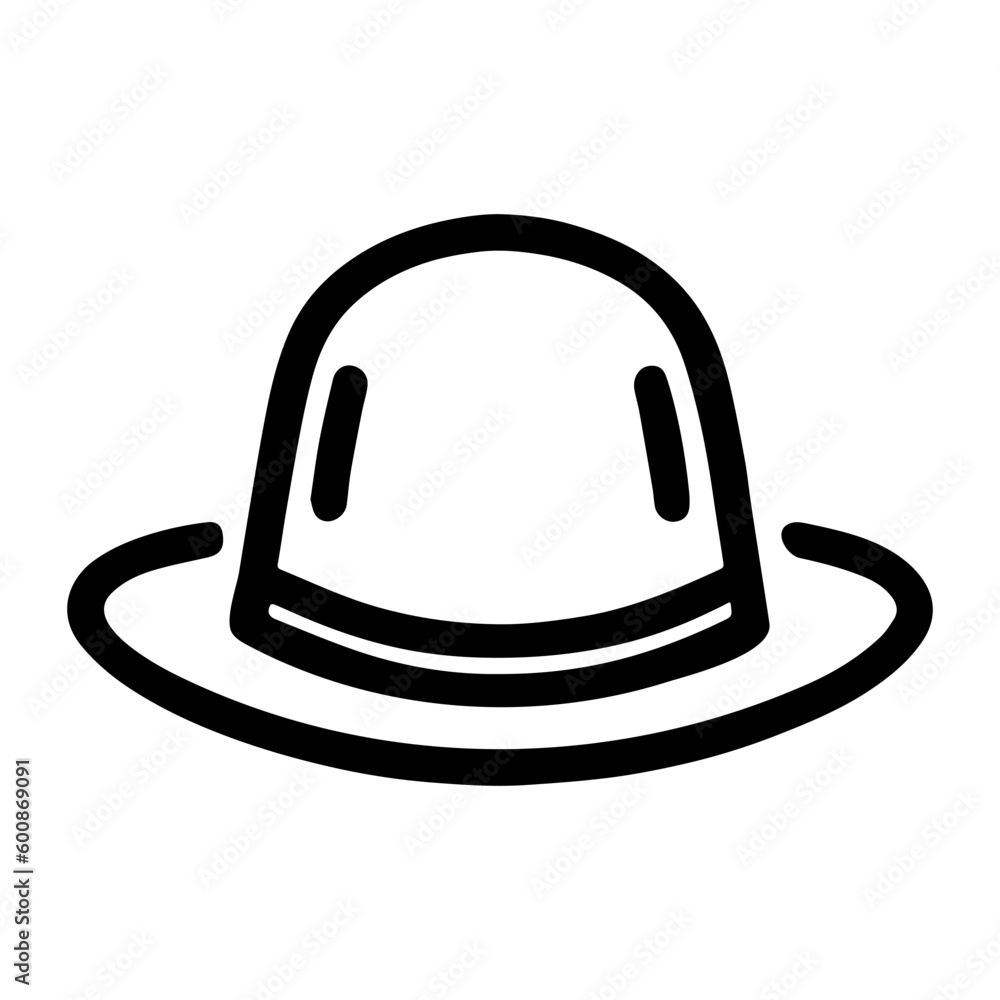 Hat line icon, outline vector sign, linear style pictogram isolated on white. Symbol, logo. Vector illustration. Hat line icon, outline vector sign, linear style pictogram isolated on white. Symbol, logo. Vector illustration.