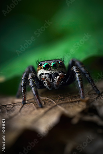 cute spider macro, spirit animal - by generative ai