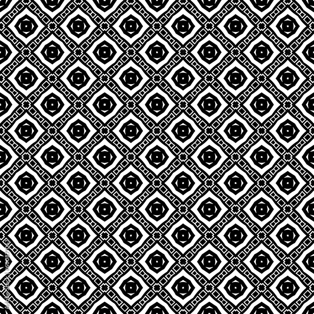 Black and white seamless pattern texture. Greyscale ornamental graphic design. Mosaic ornaments. Pattern template. Vector illustration. EPS10. Black and white seamless pattern texture. Greyscale ornamental graphic design. Mosaic ornaments. Pattern template. Vector illustration. EPS10.