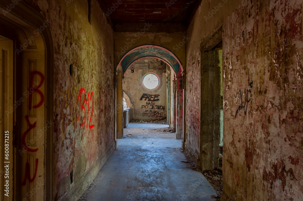 Fototapeta premium Exploring the Abandoned Beocin Manor A Hauntingly Beautiful Look into Serbia's Rich History