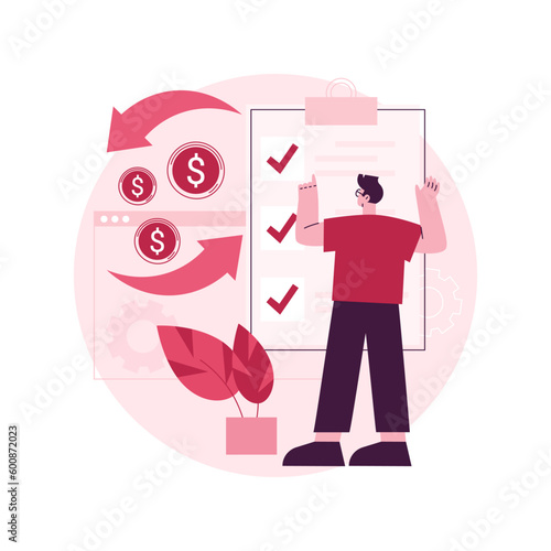 Claim your documents abstract concept vector illustration. Deductions, tax credits and expenses, job earnings, financial report, money refund, online tax form filing software abstract metaphor.