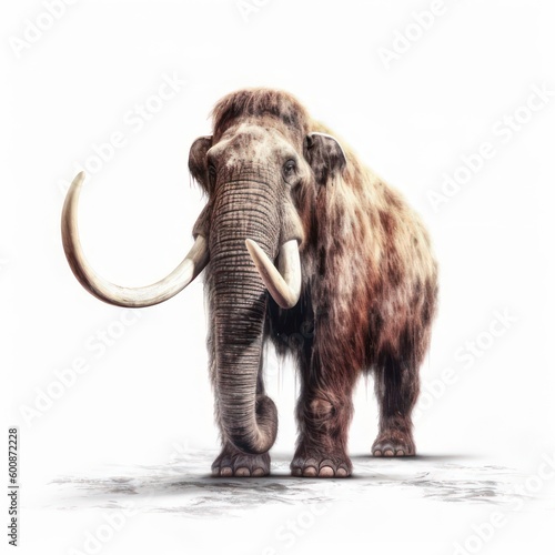 Mammoth isolated on white background created with Generative AI