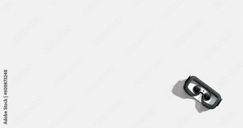 Virtual reality headset with shadow - flat lay Virtual reality headset with shadow - flat lay