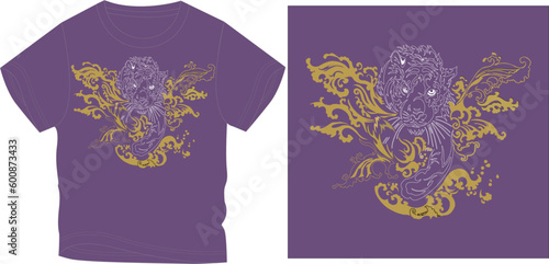 black tiger with bail graphic design vector
