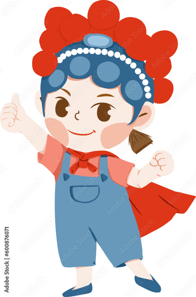 super girl cute happy positive chinese opera girl kid good gesture with smile face super girl cute happy positive chinese opera girl kid good gesture with smile face