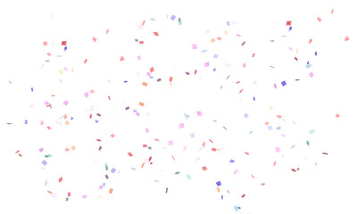 Rainbow color confetti falling down, PNG. Create birthday and party decoration concept.
