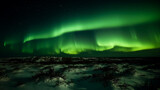  Northern lights on Lofoten islands, Norway. Starry sky with polar lights. Winter landscape, generative AI tools
