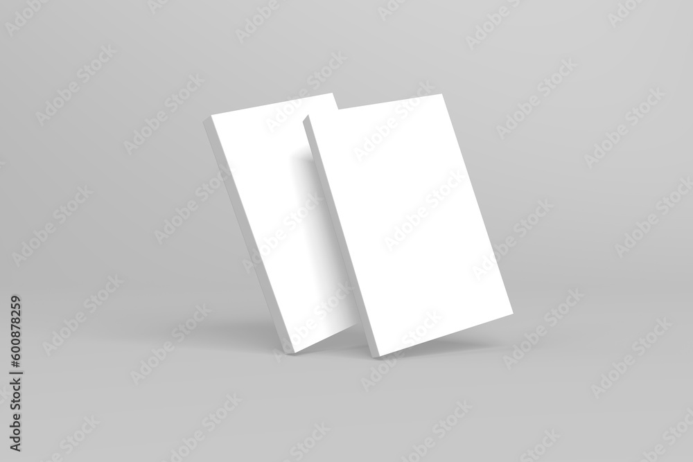 2 softcover book mockups are standing on a gray background, designed with 3D render visual effects that are indistinguishable from reality. A mockup, with flashy white covers resembling a real book. 2 softcover book mockups are standing on a gray background, designed with 3D render visual effects that are indistinguishable from reality. A mockup, with flashy white covers resembling a real book.