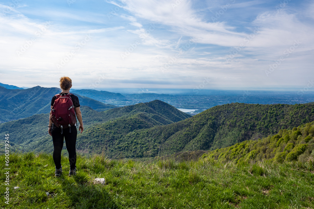 Mountaineer on Lake Como Alps