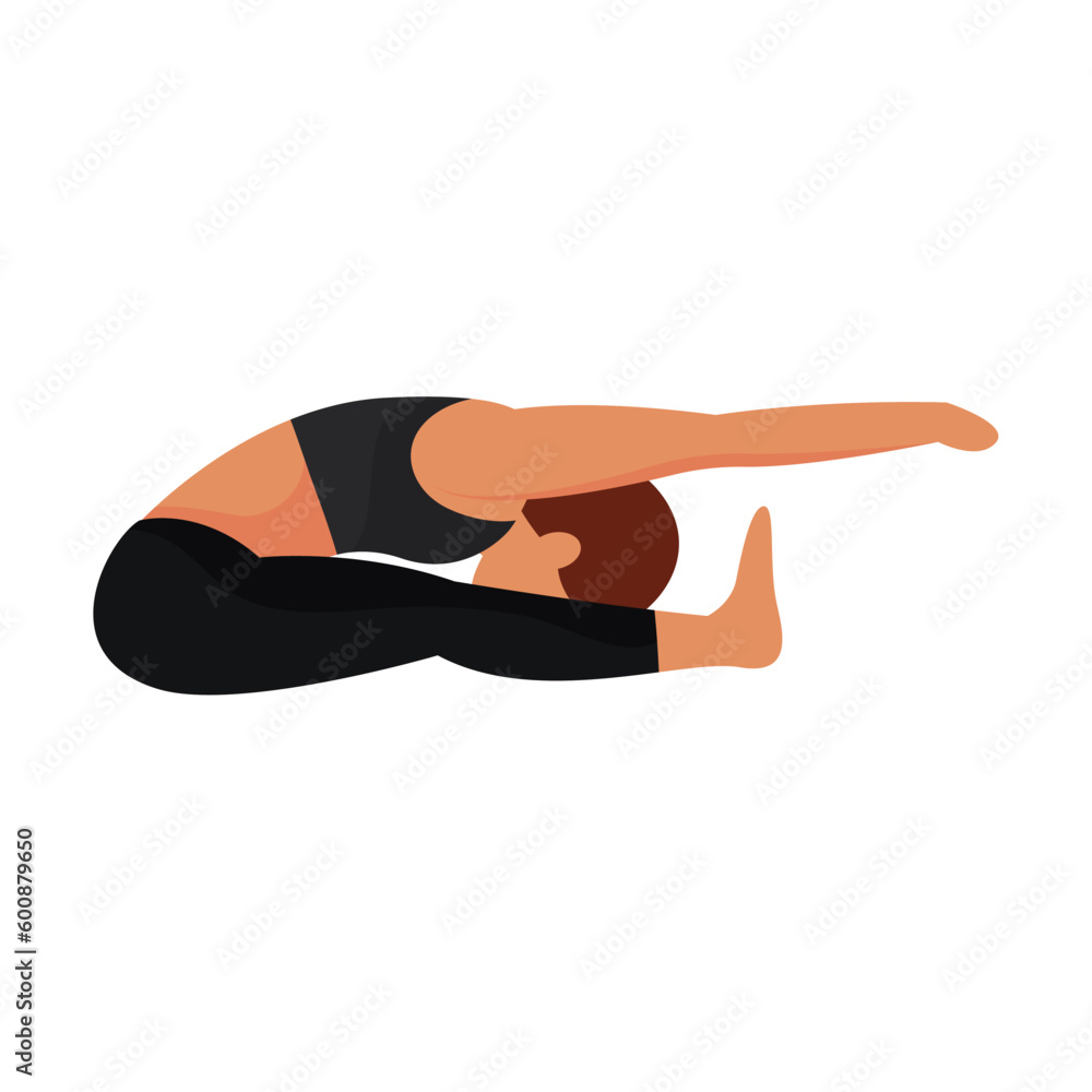 Isolated male character doing yoga exercises Vector Isolated male character doing yoga exercises Vector