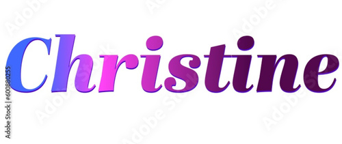 Christine - pink and blue color - female name - ideal for websites, emails, presentations, greetings, banners, cards, books, t-shirt, sweatshirt, prints	
