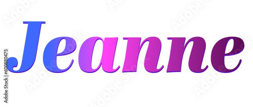 Jeanne - pink and blue color - female name - ideal for websites, emails, presentations, greetings, banners, cards, books, t-shirt, sweatshirt, prints	
	
