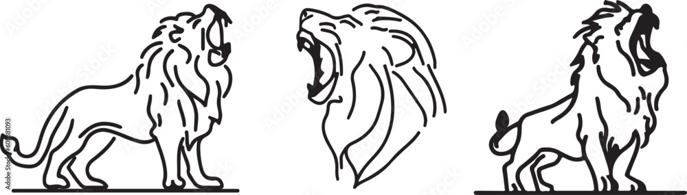 Lion Line Art vector silhouette Lion Line Art vector silhouette