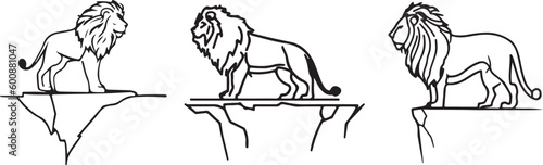 Lion Line Art vector silhouette