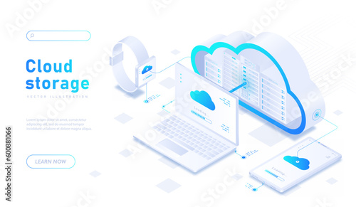 Cloud storage white banner