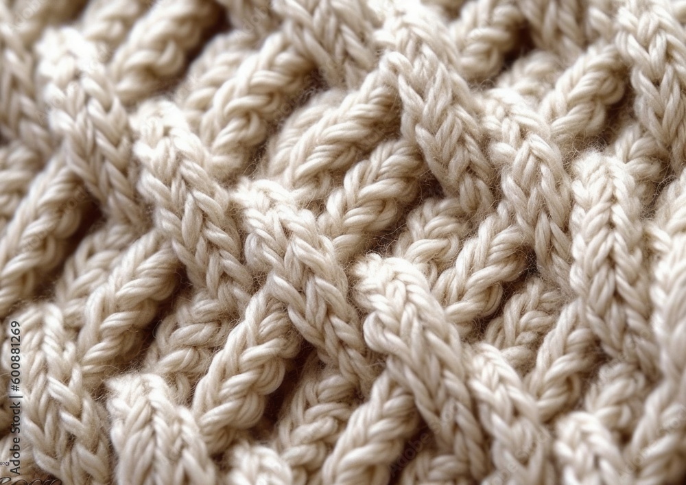 Intricate Handmade Soft and Warm Knit Detail for Winter. Generative AI.
