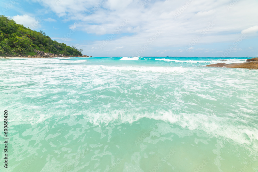 Turquoise water in Anse Georgette beach Turquoise water in Anse Georgette beach
