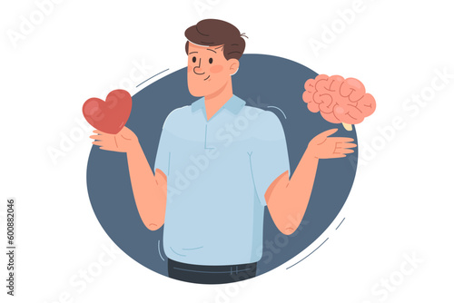 Logic vs Feelings Concept Illustration