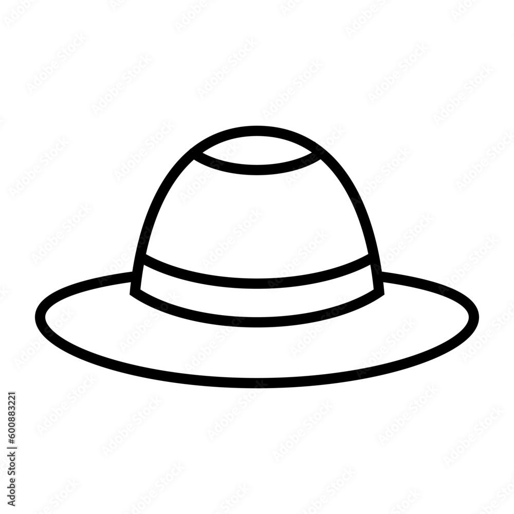 Farmer hat line icon, outline vector sign, linear style pictogram isolated on white. Symbol, logo. Vector illustration. Farmer hat line icon, outline vector sign, linear style pictogram isolated on white. Symbol, logo. Vector illustration.