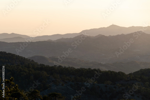 Fototapeta Naklejka Na Ścianę i Meble -  sunrise in the Troodos Mountains in Cyprus