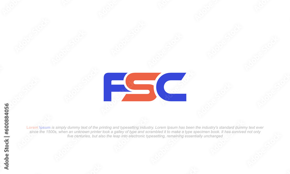 A monogram logo with initial letter FSC