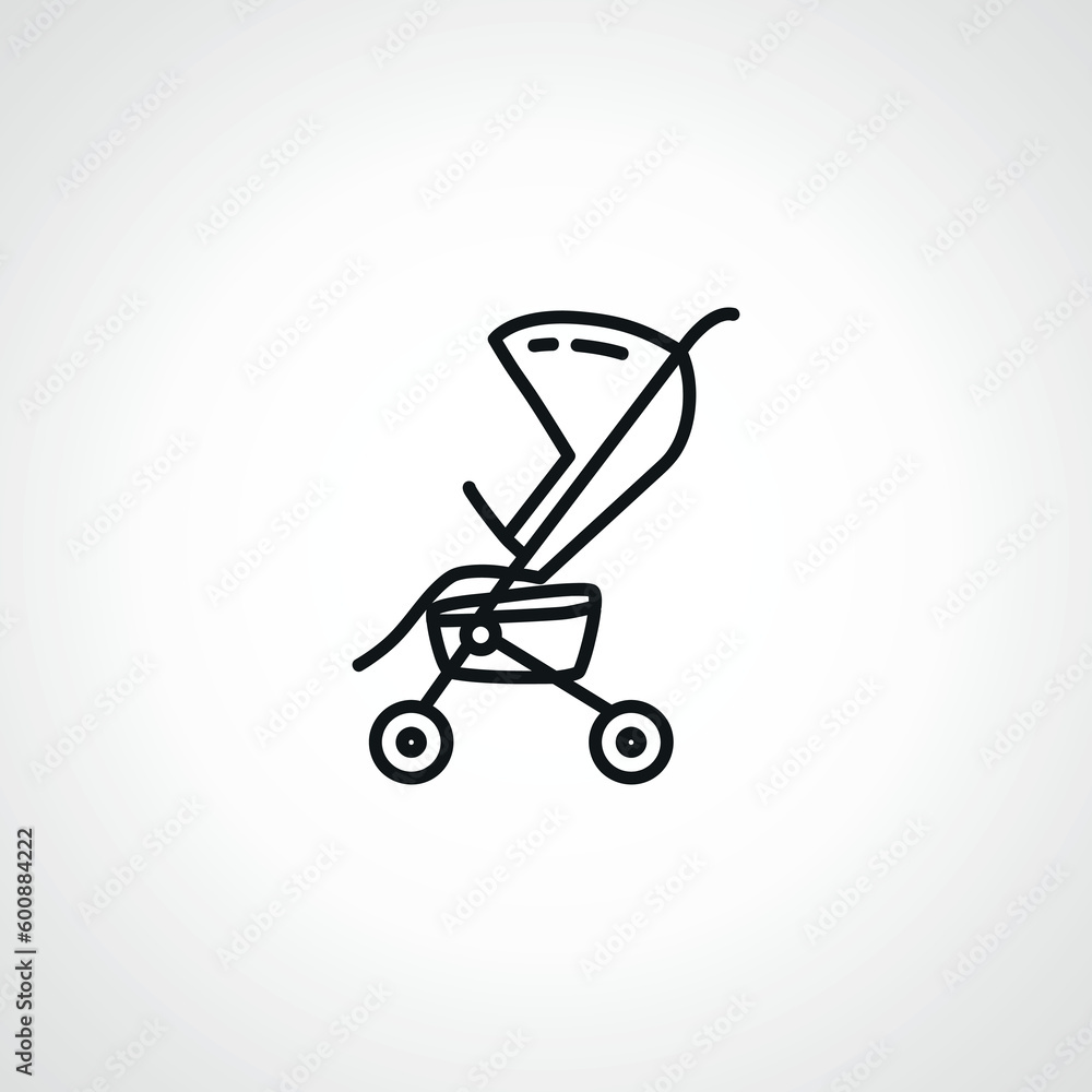 Baby Pram Carriage line icon. stroller baby outline icon. Baby Pram Carriage line icon. stroller baby outline icon.