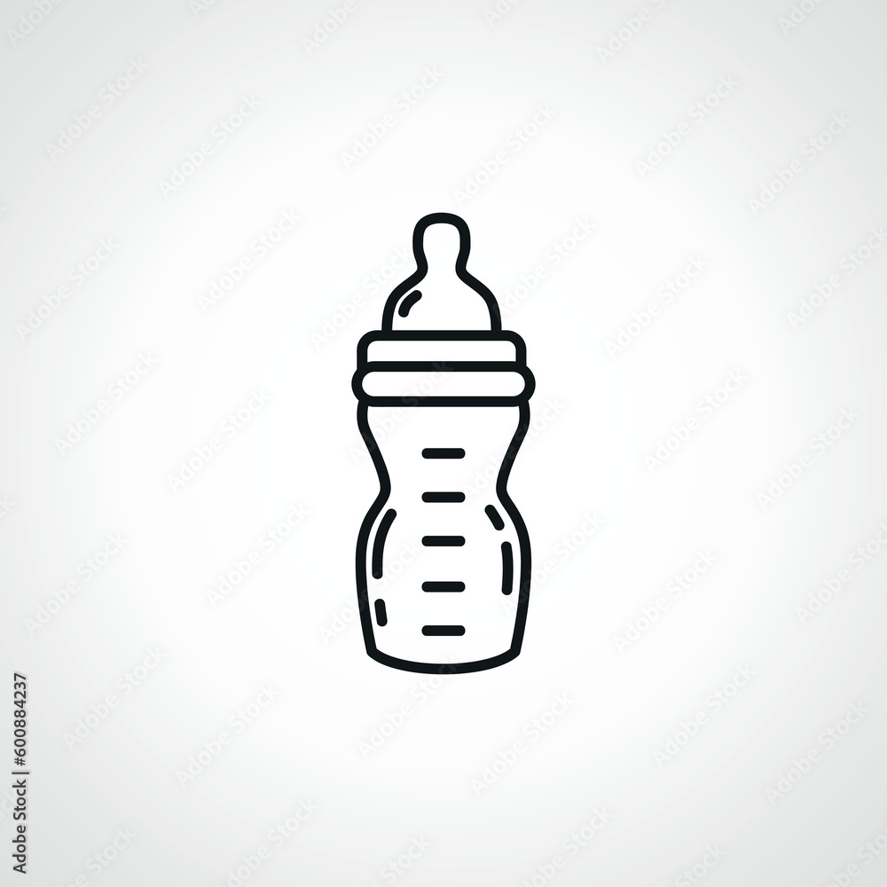 feeding bottle line icon. Newborn infant baby milk bottle line icon. feeding bottle line icon. Newborn infant baby milk bottle line icon.