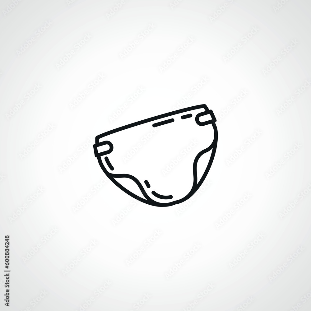 diaper outline icon, disposable baby nappy line icon diaper outline icon, disposable baby nappy line icon