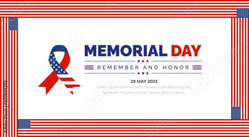 Happy Memorial Day Background or banner design template Vector Illustration. Remember and Honor.  National American holiday illustration. Vector Memorial day greeting card or background design.