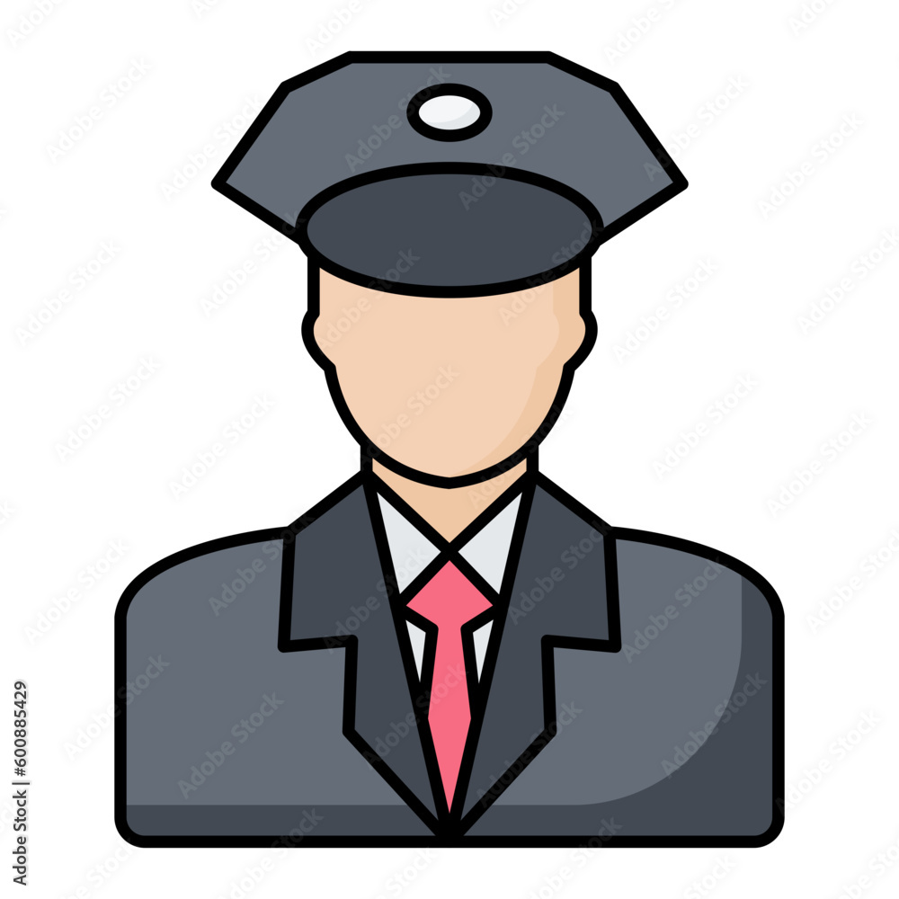 Policeman Line Color Icon