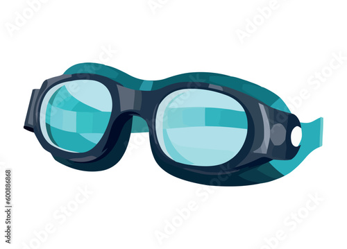 Modern swimming goggles design blue frames