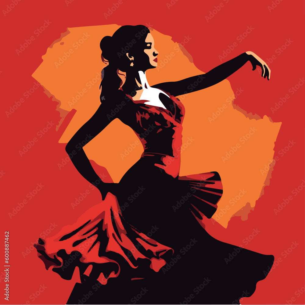 passionate flamenco dancer, vector image passionate flamenco dancer, vector image