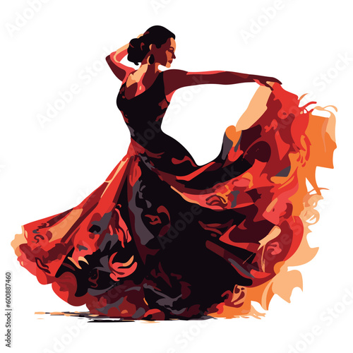passionate flamenco dancer, vector image photo
