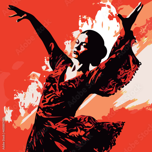 passionate flamenco dancer, vector image