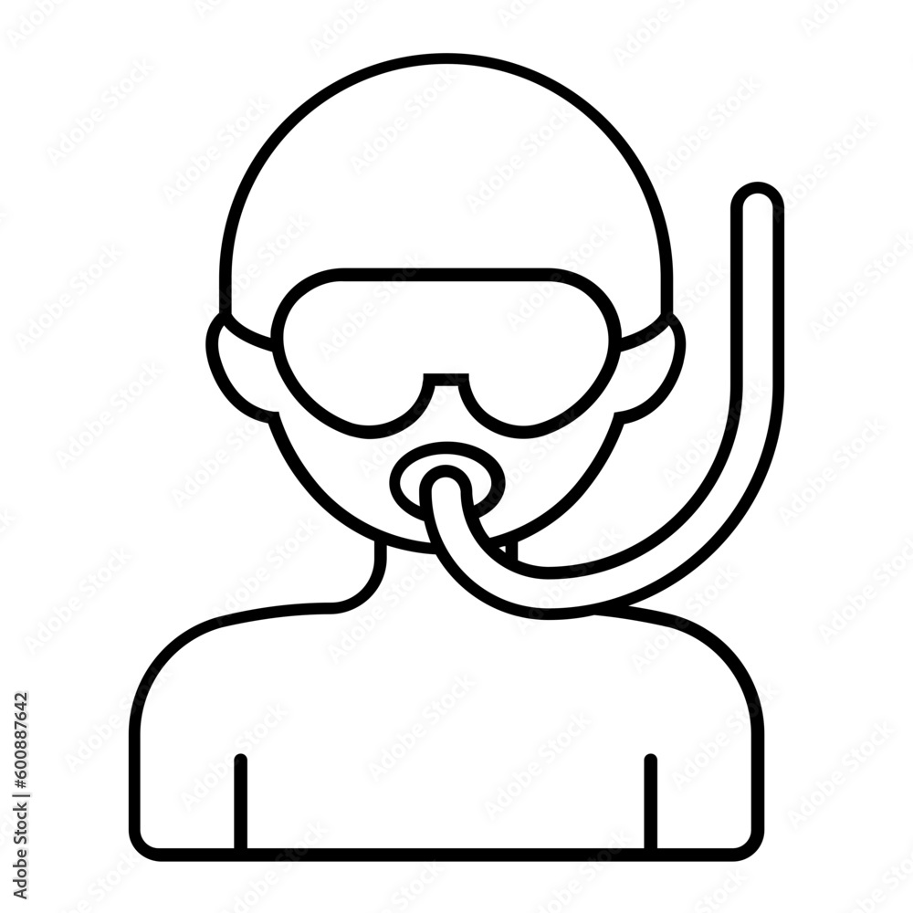 Diver Thin Line Icon Diver Thin Line Icon