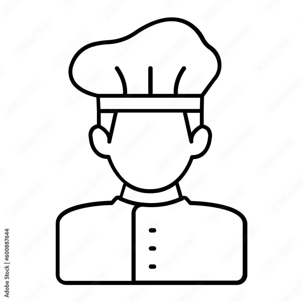 Kitchen Chef Thin Line Icon
