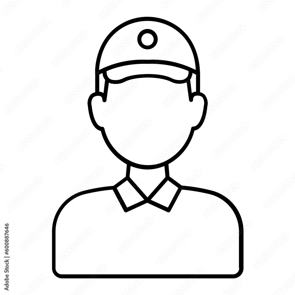 Delivery Man Thin Line Icon