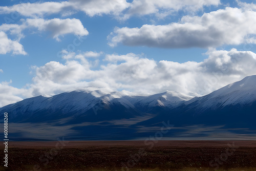 Landscape photo of a mountain range created using Generative AI technology
