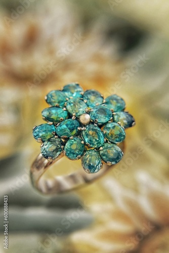15 Petals of Aquamarine: A Silver Flower Ring photo
