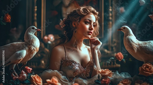 Goddess Aphrodite: Ethereal Concept Art Created by AI photo
