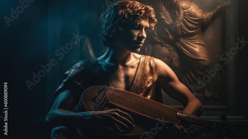 The Radiant Sun God: Apollo, Mythical Deity of Light and Music by Generative AI
