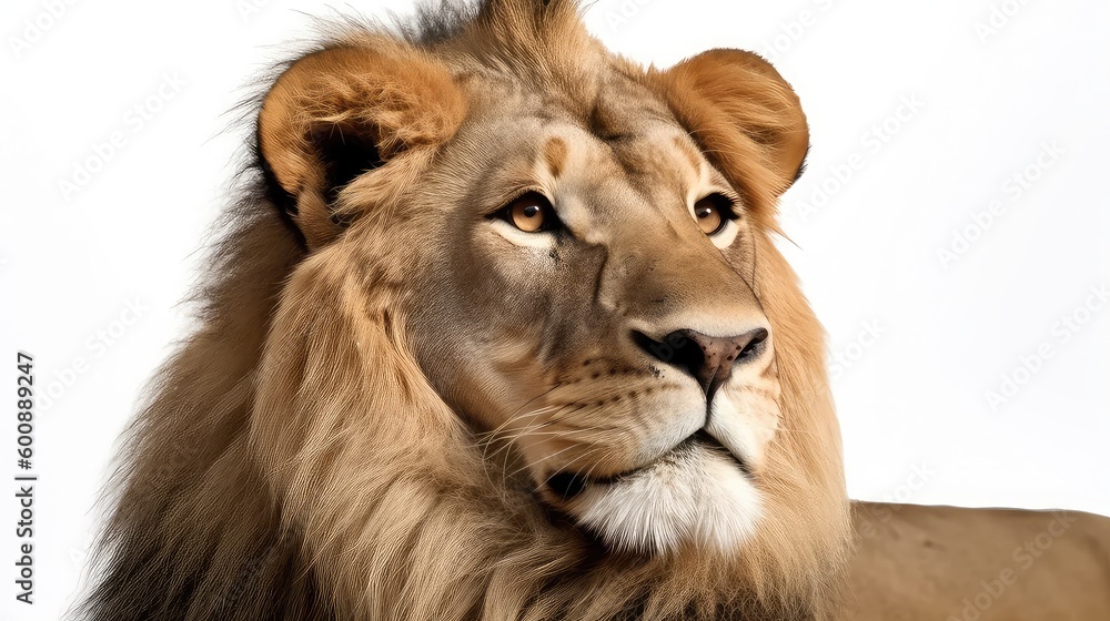 Lion on a white background, Generative AI, Generative, AI Lion on a white background, Generative AI, Generative, AI