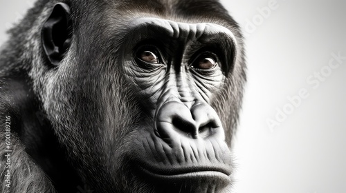 Gorilla on a white background, Generative AI, Generative, AI