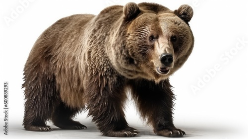 Wallpaper Mural brown bear on a white background, Generative AI, Generative, AI Torontodigital.ca