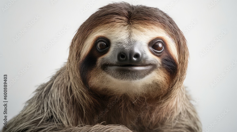 Sloth on a white background, Generative AI, Generative, AI Sloth on a white background, Generative AI, Generative, AI